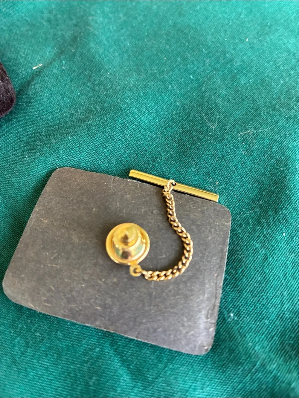 Pierre Cardin Black and Cream Tie Tac in Original Small Jewelry Case